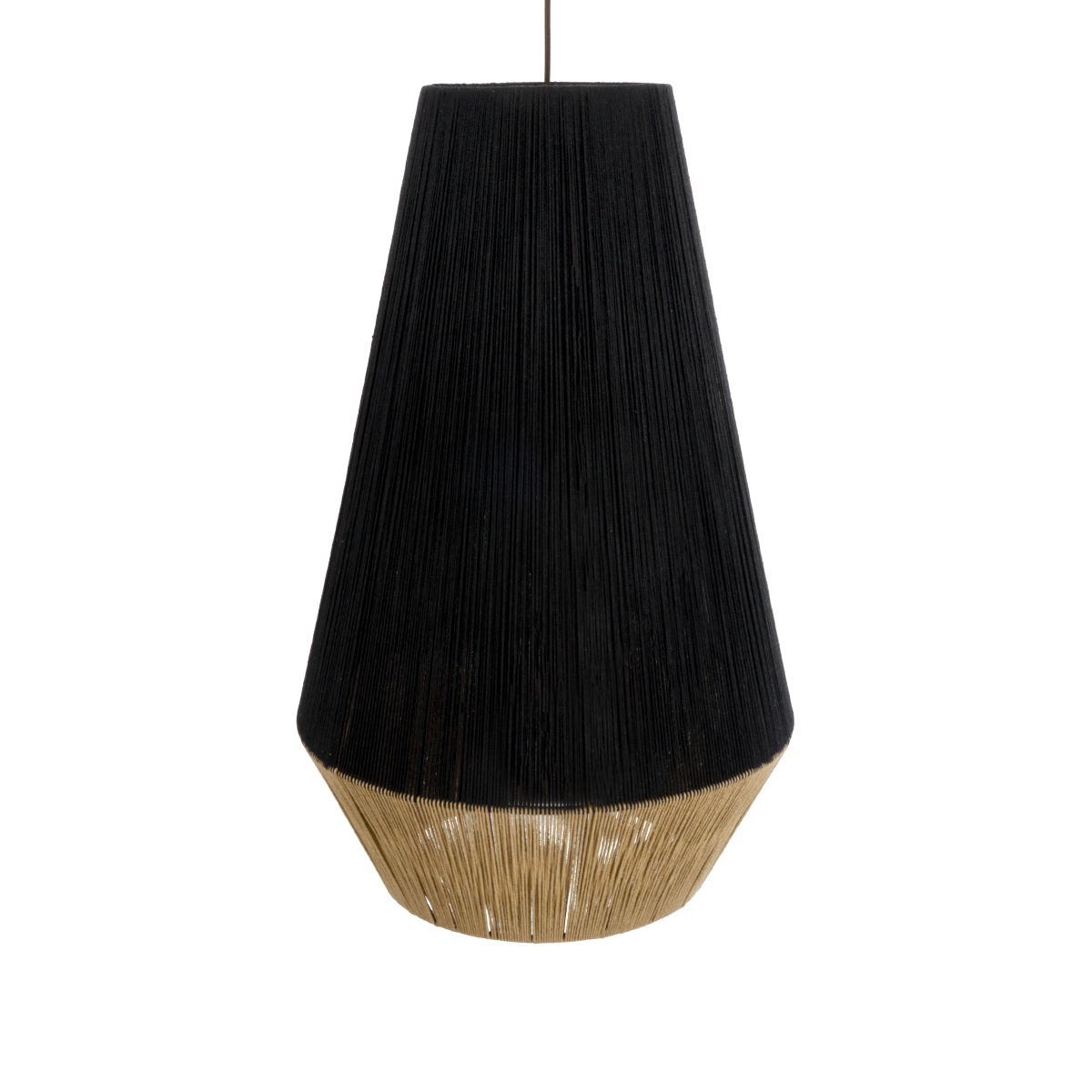 GLOBOSTAR® SALERNO 02080 Boho Κρεμαστό Φωτιστικό Οροφής με Ντουί 1 x E27 AC 220-240V IP20 - Μαύρο & Μπεζ - Μ50 x Π50 x Υ80cm - Image 7