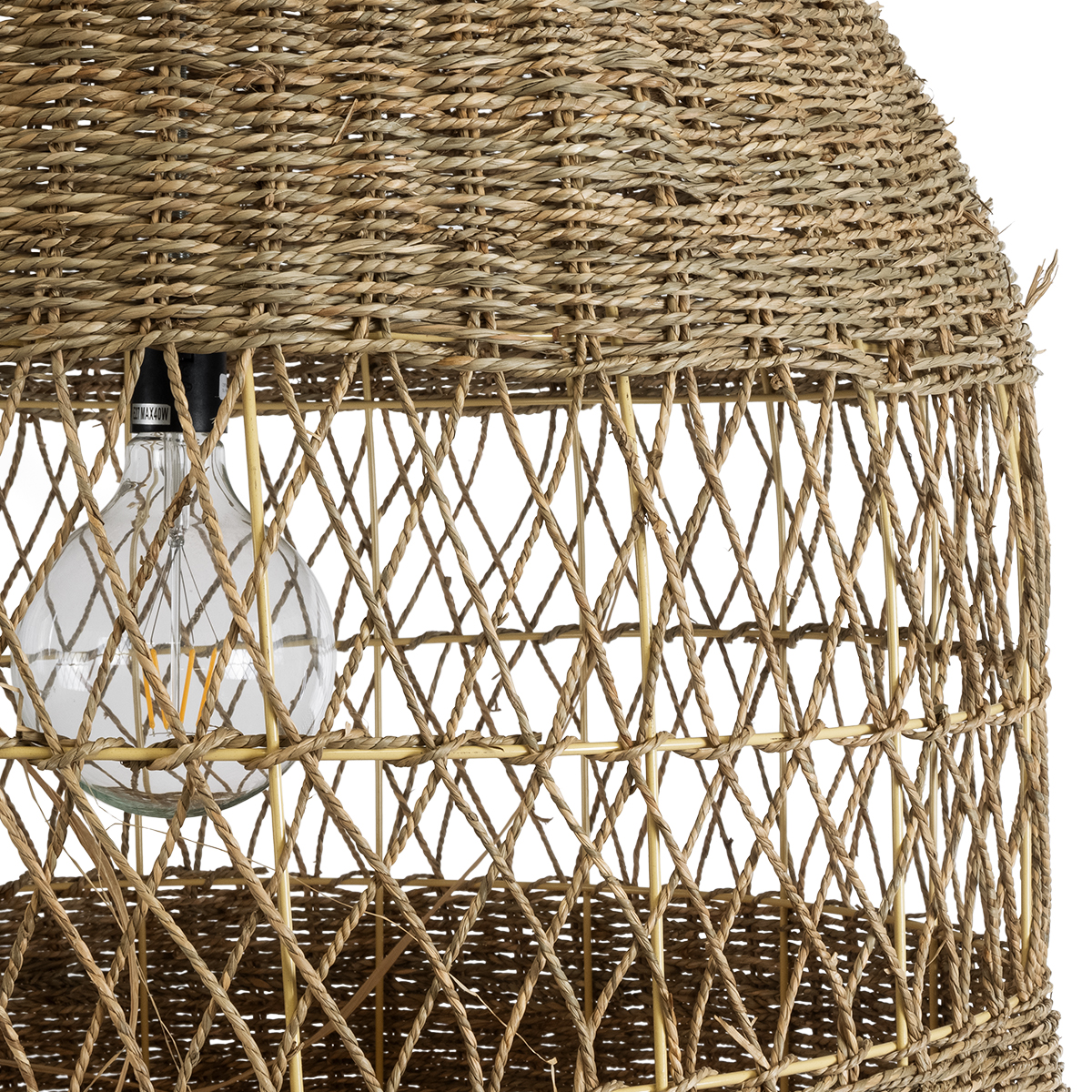 GLOBOSTAR® SAINTLUCIA 02161 Boho Κρεμαστό Φωτιστικό Οροφής με Ντουί 1 x E27 AC 220-240V IP20 - Μπεζ - Μ66 x Π66 x Υ120cm - Image 8