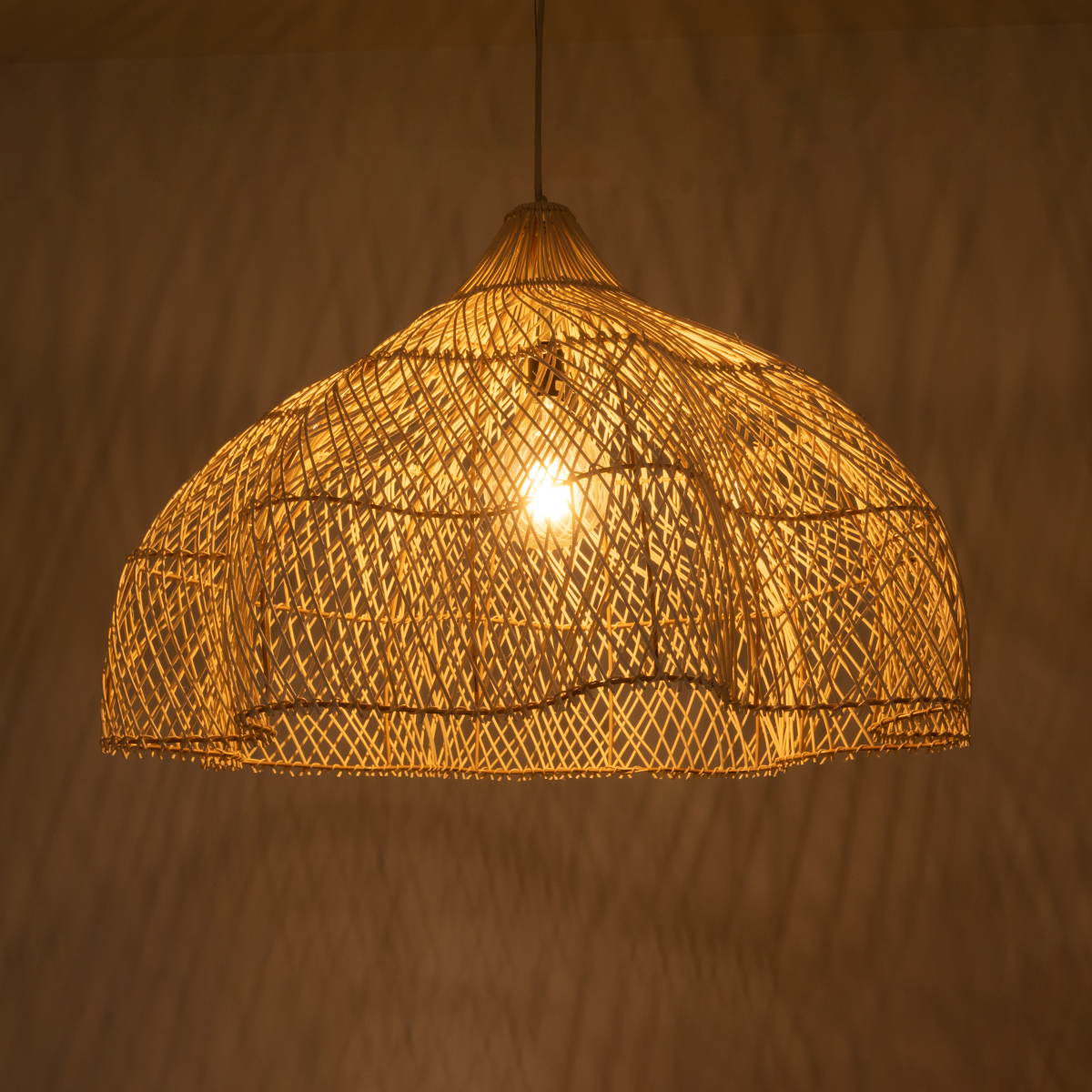 GLOBOSTAR® ADEJE 02211 Boho Κρεμαστό Φωτιστικό Οροφής με Ντουί 1 x E27 AC 220-240V IP20 - Μπεζ - Μ80 x Π80 x Υ55cm - Image 3