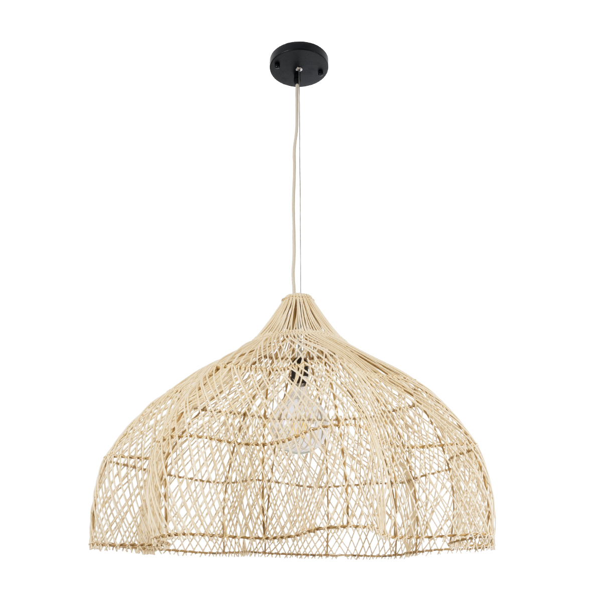 GLOBOSTAR® ADEJE 02211 Boho Κρεμαστό Φωτιστικό Οροφής με Ντουί 1 x E27 AC 220-240V IP20 - Μπεζ - Μ80 x Π80 x Υ55cm - Image 4