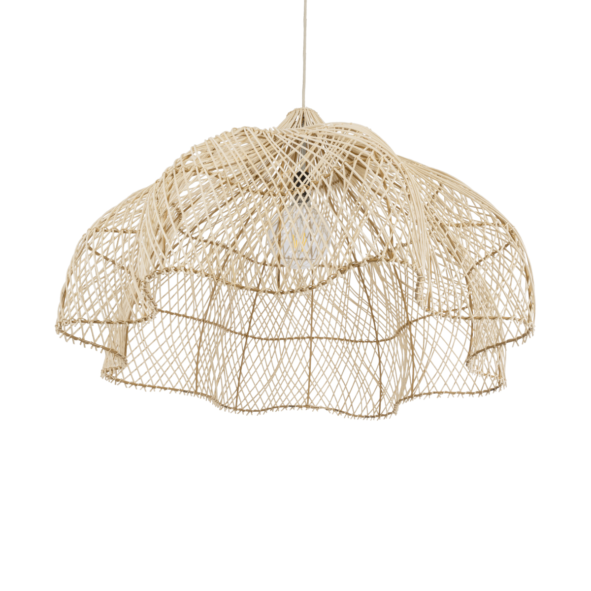 GLOBOSTAR® ADEJE 02211 Boho Κρεμαστό Φωτιστικό Οροφής με Ντουί 1 x E27 AC 220-240V IP20 - Μπεζ - Μ80 x Π80 x Υ55cm - Image 6