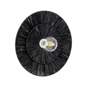 GLOBOSTAR® COLOMBO 02280 Boho Φωτιστικό Τοίχου - Απλίκα με Ντουί 1 x E27 AC 220-240V IP20 - Μαύρο - Μ40 x Π40 x Υ9cm
