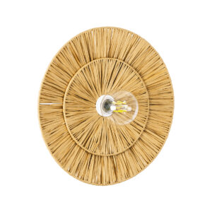 GLOBOSTAR® COLOMBO 02284 Boho Φωτιστικό Τοίχου - Απλίκα με Ντουί 1 x E27 AC 220-240V IP20 - Μπεζ - Μ40 x Π40 x Υ9cm
