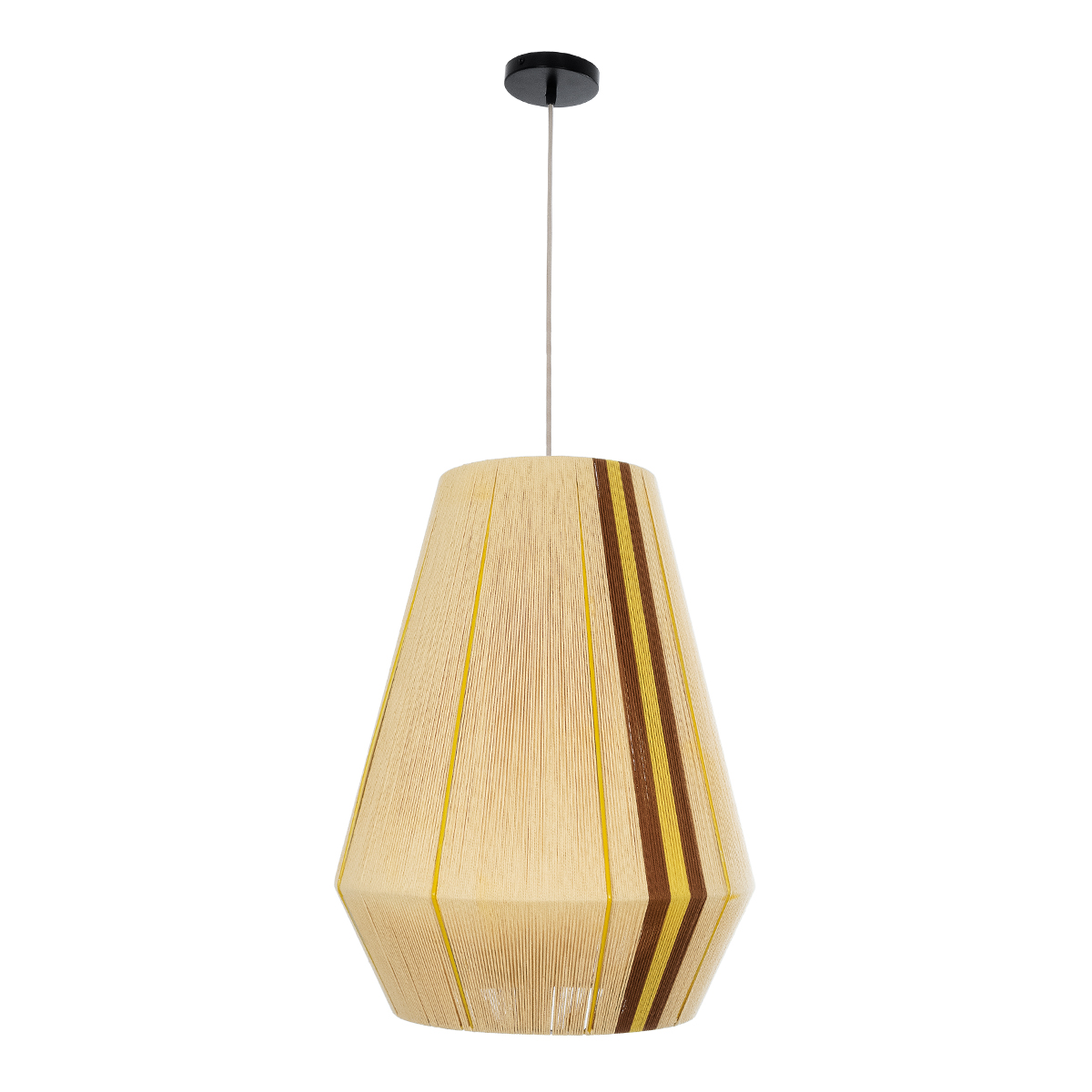 GLOBOSTAR® SALERNO 02334 Boho Κρεμαστό Φωτιστικό Οροφής με Ντουί 1 x E27 AC 220-240V IP20 - Μπεζ & Καφέ - Μ50 x Π50 x Υ60cm - Image 4