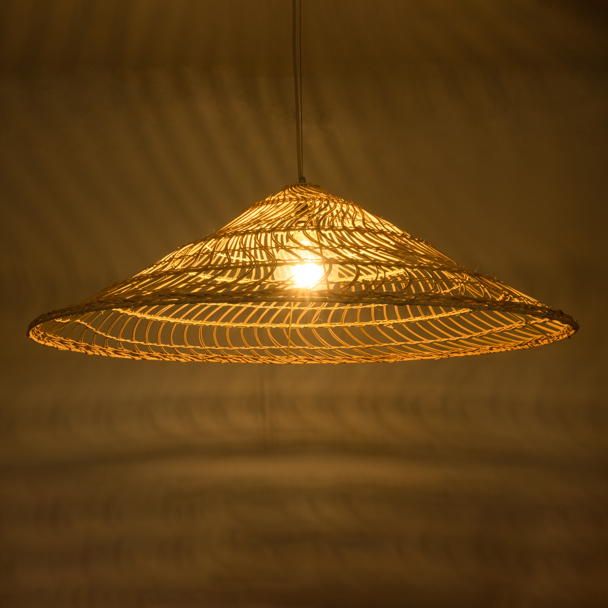 GLOBOSTAR® KAIA 02348 Boho Κρεμαστό Φωτιστικό Οροφής με Ντουί 1 x E27 AC 220-240V IP20 - Μπεζ - Μ100 x Π100 x Υ30cm - Image 3