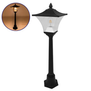 GLOBOSTAR® DIRAHIO 12148 Φωτιστικό Κολωνάκι Κήπου με Ντουί 1 x E27 120° AC 220-240V Αδιάβροχο IP65 - Γκρι Ανθρακί - Μ32 x Π32 x Υ109cm