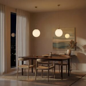 kelvo® BELLISSIMO KLV-101-0377 Κρεμαστό Φωτιστικό Οροφής για Λάμπα με Ντουί E27 AC 220-240V IP20 - Χρυσό Βούρτσας Πλατίνα & Λευκό - Μ30 x Π30 x Υ52cm