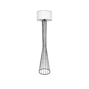 GLOBOSTAR® NOVA 201-0036 Μοντέρνο Επιδαπέδιο Φωτιστικό με Ντουί 1 x E27 AC 220-240V IP20 - Μαύρο & Λευκό - Μ36 x Π36 x Υ148cm