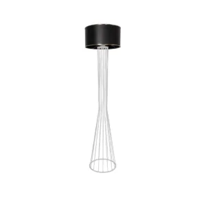GLOBOSTAR® NOVA 201-0038 Μοντέρνο Επιδαπέδιο Φωτιστικό με Ντουί 1 x E27 AC 220-240V IP20 - Λευκό & Μαύρο - Μ36 x Π36 x Υ148cm