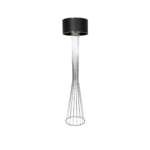 GLOBOSTAR® NOVA 201-0039 Μοντέρνο Επιδαπέδιο Φωτιστικό με Ντουί 1 x E27 AC 220-240V IP20 - Ασημί & Μαύρο - Μ36 x Π36 x Υ148cm