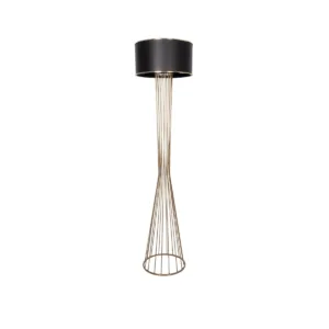 GLOBOSTAR® NOVA 201-0041 Μοντέρνο Επιδαπέδιο Φωτιστικό με Ντουί 1 x E27 AC 220-240V IP20 - Χρυσό & Μαύρο - Μ36 x Π36 x Υ148cm