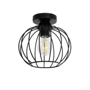 GLOBOSTAR® BITUIN 201-0116 Μοντέρνο Φωτιστικό Οροφής με Ντουί 1 x E27 AC 220-240V IP20 - Μαύρο - Μ21 x Π21 x Υ18cm