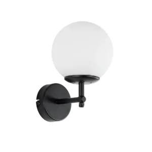 GLOBOSTAR® DALPH 203-0032 Vintage Φωτιστικό Τοίχου - Απλίκα με Ντουί 1 x E27 AC 220-240V IP20 - Μαύρο & Λευκό - M18 x Π15 x Υ23cm