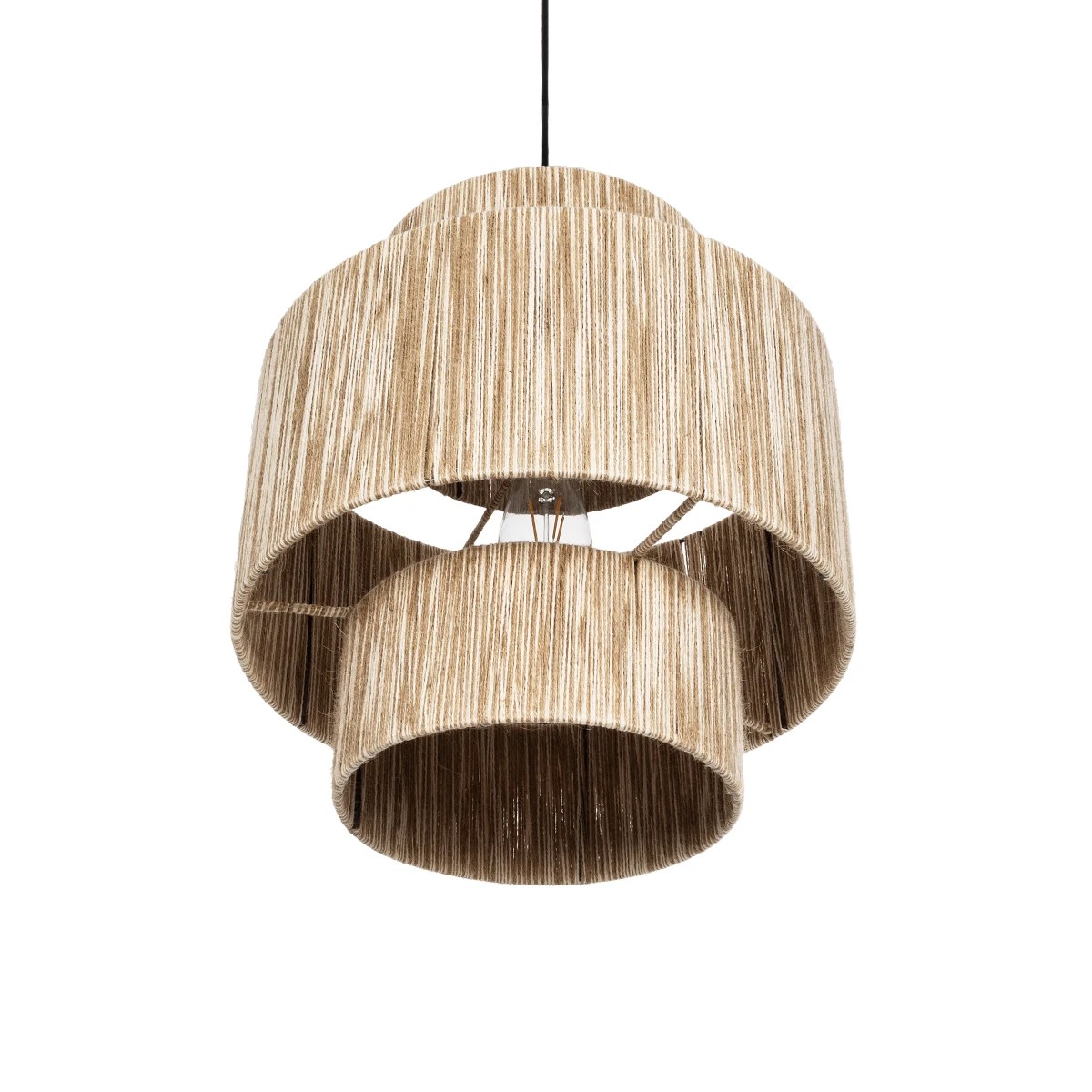 GLOBOSTAR® SALTO 203-0037 Boho Κρεμαστό Φωτιστικό Οροφής με Ντουί 1 x E27 AC 220-240V IP20 - Μπεζ - M40 x Π40 x Υ42cm - Image 6