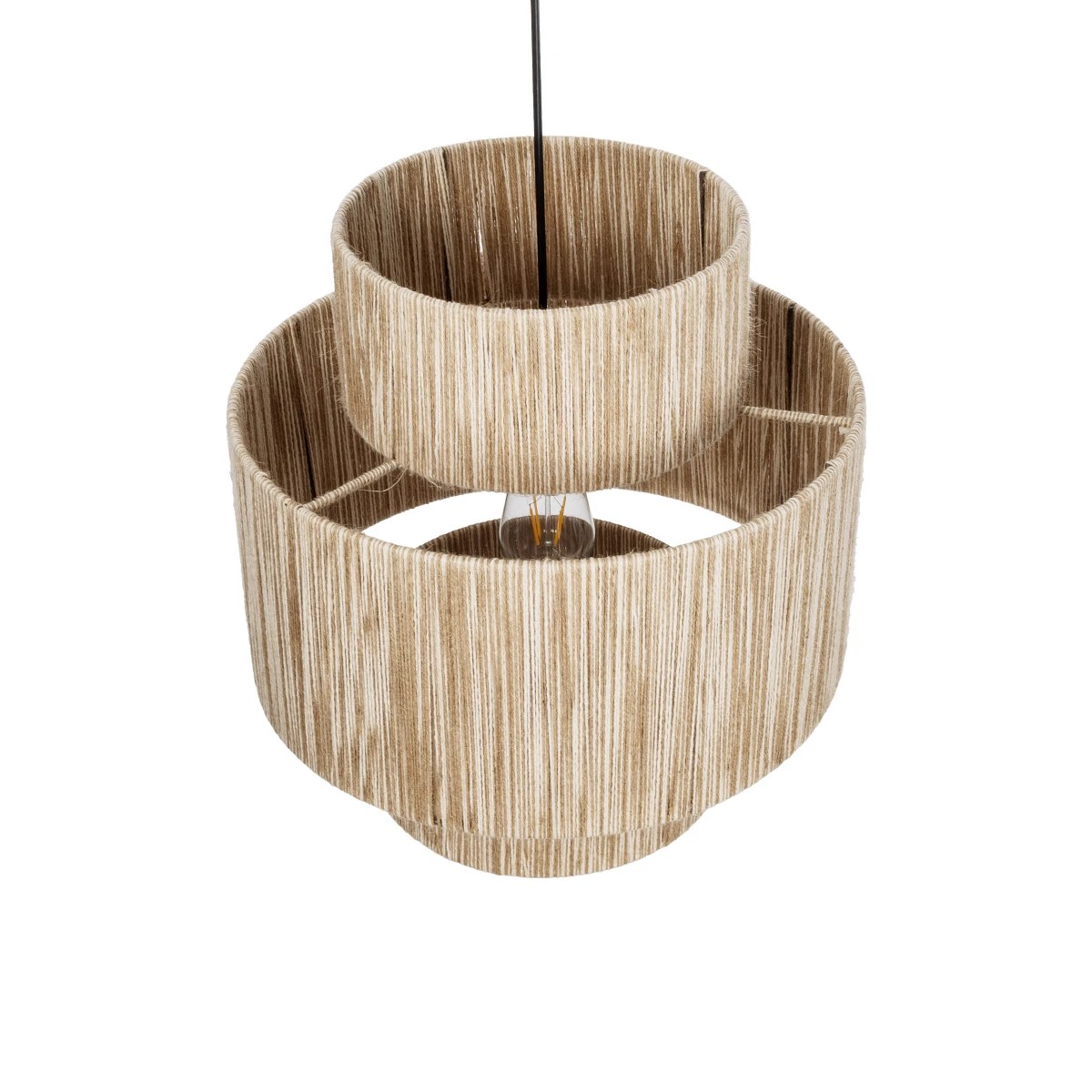 GLOBOSTAR® SALTO 203-0037 Boho Κρεμαστό Φωτιστικό Οροφής με Ντουί 1 x E27 AC 220-240V IP20 - Μπεζ - M40 x Π40 x Υ42cm - Image 7
