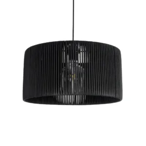 GLOBOSTAR® KYCLOS 203-0048 Boho Κρεμαστό Φωτιστικό Οροφής με Ντουί 1 x E27 AC 220-240V IP20 - Μαύρο - M40 x Π40 x Υ25.5cm
