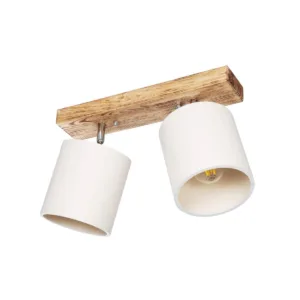 GLOBOSTAR® CUP 203-0056 Vintage Φωτιστικό Οροφής με Ντουί 2 x E27 AC 220-240V IP20 - Λευκό & Μπεζ - Μ42 x Π14 x Υ26cm