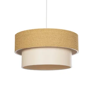 GLOBOSTAR® LIVA 203-0174 Μοντέρνο Κρεμαστό Φωτιστικό Οροφής με Ντουί 1 x E27 AC 220-240V IP20 - Μπεζ - Μ38 x Π38 x Υ30cm