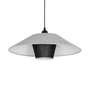 GLOBOSTAR® STORM 203-0292 Μοντέρνο Κρεμαστό Φωτιστικό Οροφής με Ντουί 1 x E27 AC 220-240V IP20 - Μαύρο & Γκρί  - Μ50 x Π50 x Υ24cm