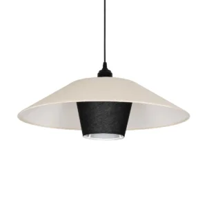 GLOBOSTAR® STORM 203-0293 Μοντέρνο Κρεμαστό Φωτιστικό Οροφής με Ντουί 1 x E27 AC 220-240V IP20 - Μαύρο &  Λευκό - Μ50 x Π50 x Υ24cm