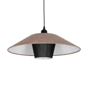 GLOBOSTAR® STORM 203-0294 Μοντέρνο Κρεμαστό Φωτιστικό Οροφής με Ντουί 1 x E27 AC 220-240V IP20 - Μαύρο &  Μπεζ - Μ50 x Π50 x Υ24cm