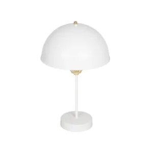 GLOBOSTAR® GAZETA 203-0302 Μοντέρνο Επιτραπέζιο Φωτιστικό Πορτατίφ με Ντουί 1 x E27 AC 220-240V IP20 - Λευκό & Χρυσό  - Μ25 x Π25 x Υ39cm