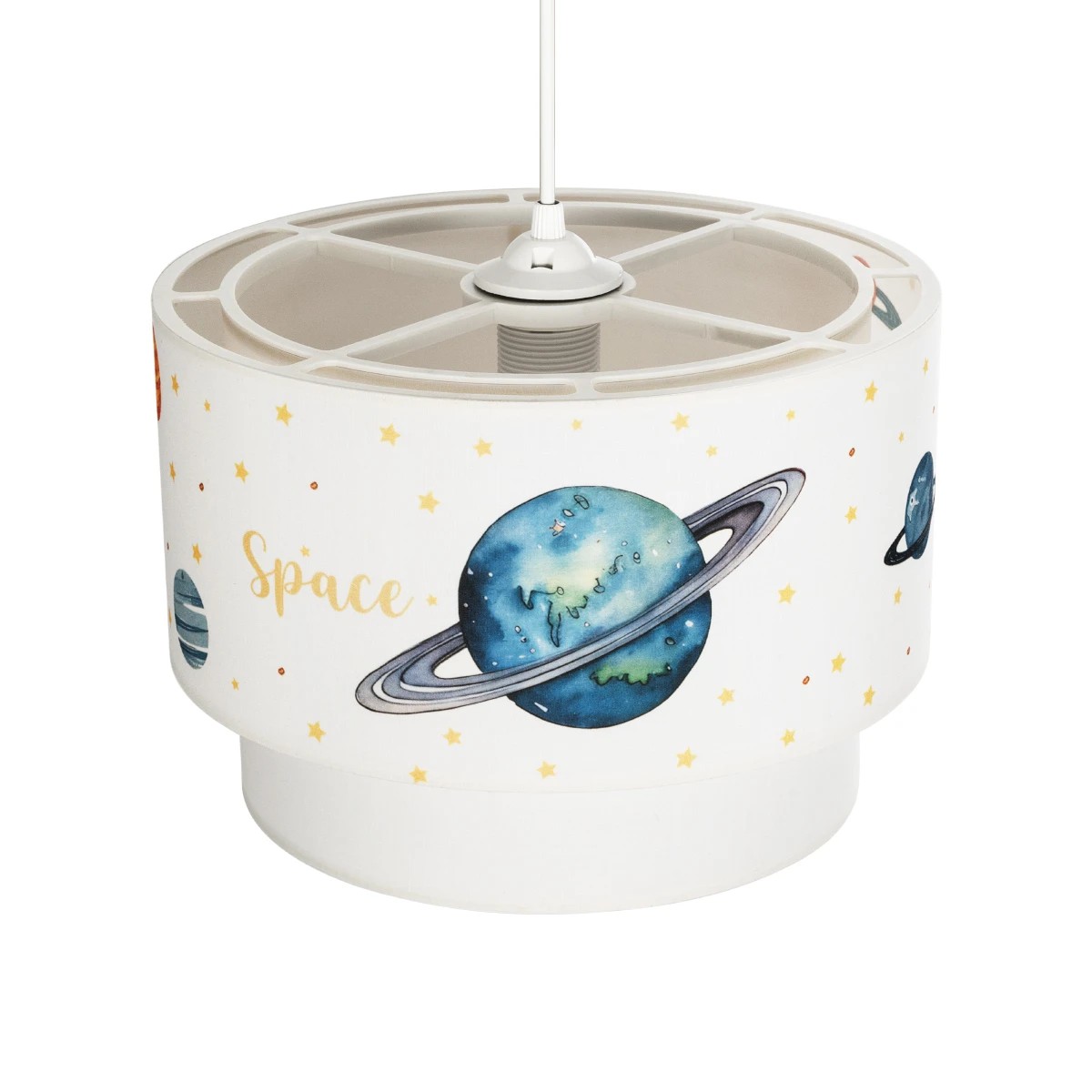 GLOBOSTAR® SATURN 204-0012 Παιδικό Κρεμαστό Φωτιστικό Οροφής με Ντουί 1 x E27 AC 220-240V IP20 - Πολύχρωμο - Μ30 x Π30 x Υ24cm - Image 7