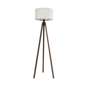 GLOBOSTAR® SAGA 204-0031 Μοντέρνο Επιδαπέδιο Φωτιστικό με Ντουί 1 x E27 AC 220-240V IP20 - Καφέ & Μπεζ - Μ38 x Π38 x Υ140cm