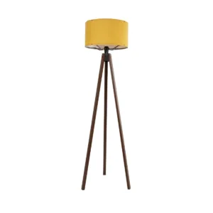 GLOBOSTAR® SAGA 204-0033 Μοντέρνο Επιδαπέδιο Φωτιστικό με Ντουί 1 x E27 AC 220-240V IP20 - Καφέ & Κίτρινο - Μ38 x Π38 x Υ140cm