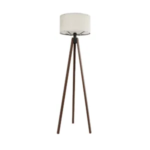 GLOBOSTAR® SAGA 204-0035 Μοντέρνο Επιδαπέδιο Φωτιστικό με Ντουί 1 x E27 AC 220-240V IP20 - Καφέ & Λευκό - Μ38 x Π38 x Υ140cm