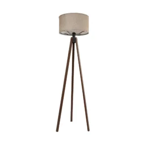 GLOBOSTAR® SAGA 204-0039 Μοντέρνο Επιδαπέδιο Φωτιστικό με Ντουί 1 x E27 AC 220-240V IP20 - Καφέ & Μπεζ - Μ38 x Π38 x Υ140cm