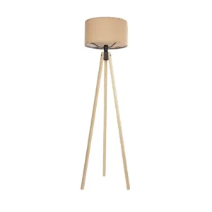 GLOBOSTAR® SAGA 204-0043 Μοντέρνο Επιδαπέδιο Φωτιστικό με Ντουί 1 x E27 AC 220-240V IP20 - Μπεζ - Μ38 x Π38 x Υ140cm