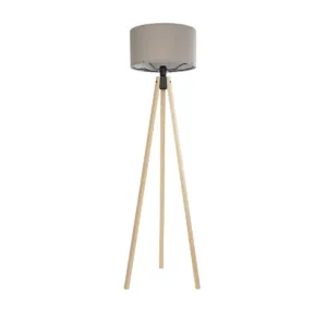 GLOBOSTAR® SAGA 204-0048 Μοντέρνο Επιδαπέδιο Φωτιστικό με Ντουί 1 x E27 AC 220-240V IP20 - Μπεζ & Γκρι - Μ38 x Π38 x Υ140cm
