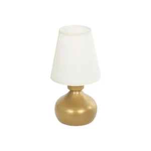 GLOBOSTAR® SWEET 204-0061 Μοντέρνο Επιτραπέζιο Φωτιστικό Πορτατίφ με Ντουί 1 x E27 AC 220-240V IP20 - Χρυσό & Μπεζ - Μ14 x Π14 x Υ25cm