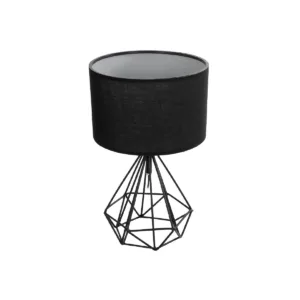 GLOBOSTAR® DIAMOND 204-0083 Μοντέρνο Επιτραπέζιο Φωτιστικό Πορτατίφ με Ντουί 1 x E27 AC 220-240V IP20 - Μαύρο - Μ24,5 x Π24,5 x Υ40cm