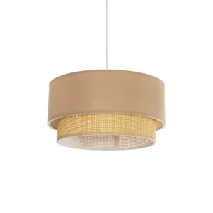 GLOBOSTAR® BIGGIE 204-0096 Μοντέρνο Κρεμαστό Φωτιστικό Οροφής με Ντουί 1 x E27 AC 220-240V IP20 - Μπεζ - Μ30 x Π30 x Υ17cm