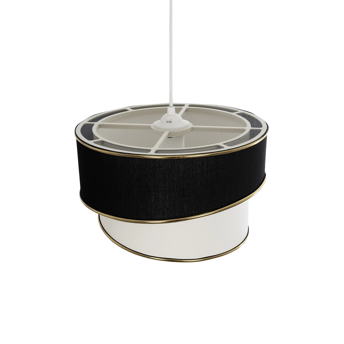 GLOBOSTAR® CYCLOP 204-0103 Μοντέρνο Κρεμαστό Φωτιστικό Οροφής με Ντουί 1 x E27 AC 220-240V IP20 - Μαύρο & Λευκό - Μ31 x Π31 x Υ21cm - Image 7