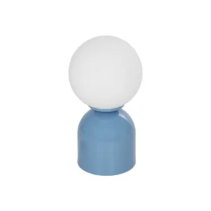 GLOBOSTAR® MAGIC 204-0133 Μοντέρνο Επιτραπέζιο Φωτιστικό Πορτατίφ με Ντουί 1 x E14 AC 220-240V IP20 - Μπλε & Λευκό - Μ15 x Π15 x Υ28cm