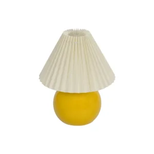 GLOBOSTAR® LISBON 204-0155 Μοντέρνο Επιτραπέζιο Φωτιστικό Πορτατίφ με Ντουί 1 x E27 AC 220-240V IP20 - Κίτρινο & Μπεζ - Μ24 x Π24 x Υ28cm