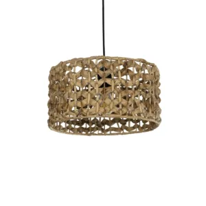 GLOBOSTAR® SAND 204-0160 Boho Κρεμαστό Φωτιστικό Οροφής με Ντουί 1 x E27 AC 220-240V IP20 - Καφέ - Μ30 x Π30 x Υ19cm