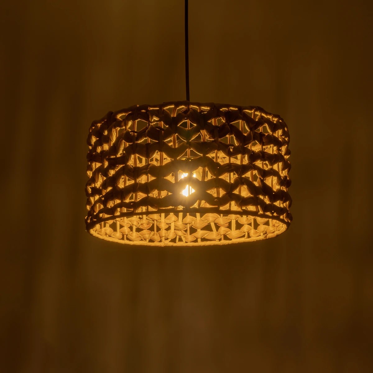 GLOBOSTAR® SAND 204-0160 Boho Κρεμαστό Φωτιστικό Οροφής με Ντουί 1 x E27 AC 220-240V IP20 - Καφέ - Μ30 x Π30 x Υ19cm - Image 3