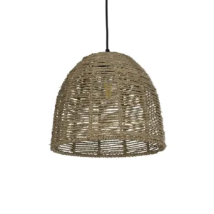 GLOBOSTAR® MEKA 204-0162 Boho Κρεμαστό Φωτιστικό Οροφής με Ντουί 1 x E27 AC 220-240V IP20 - Καφε - Μ30 x Π30 x Υ28cm