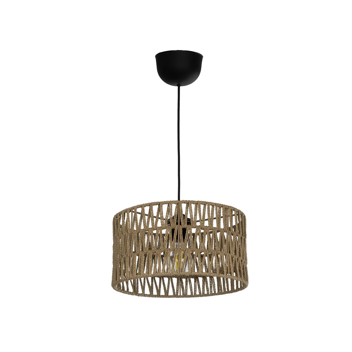 GLOBOSTAR® DARIO 204-0166 Boho Κρεμαστό Φωτιστικό Οροφής με Ντουί 1 x E27 AC 220-240V IP20 - Μπεζ - Μ30 x Π30 x Υ18cm - Image 4