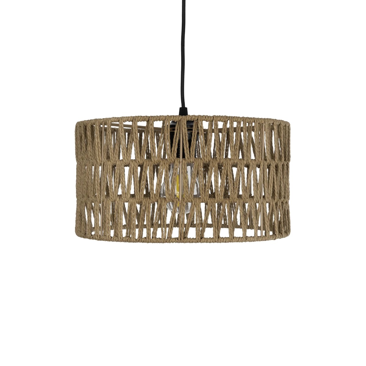 GLOBOSTAR® DARIO 204-0166 Boho Κρεμαστό Φωτιστικό Οροφής με Ντουί 1 x E27 AC 220-240V IP20 - Μπεζ - Μ30 x Π30 x Υ18cm - Image 5