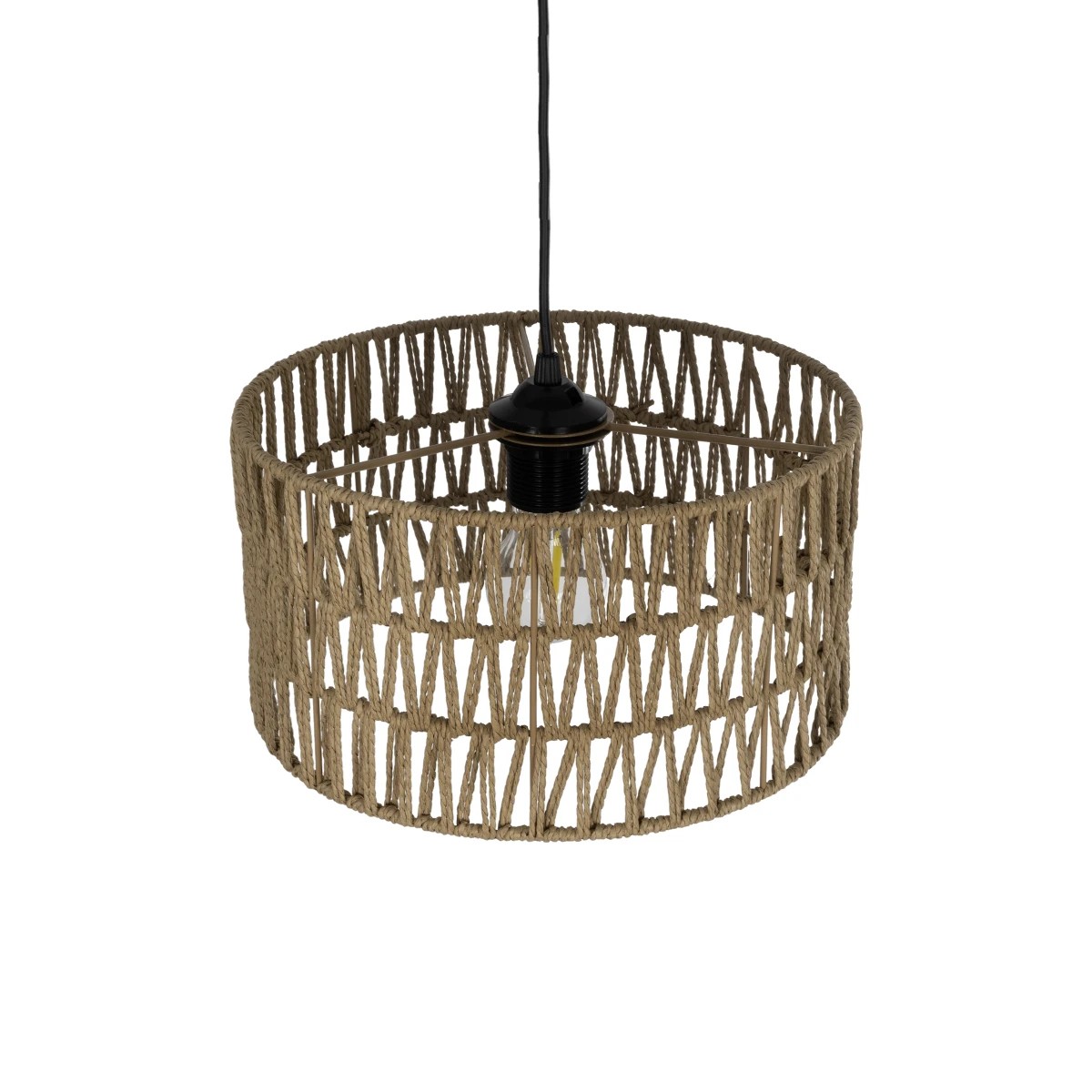 GLOBOSTAR® DARIO 204-0166 Boho Κρεμαστό Φωτιστικό Οροφής με Ντουί 1 x E27 AC 220-240V IP20 - Μπεζ - Μ30 x Π30 x Υ18cm - Image 7
