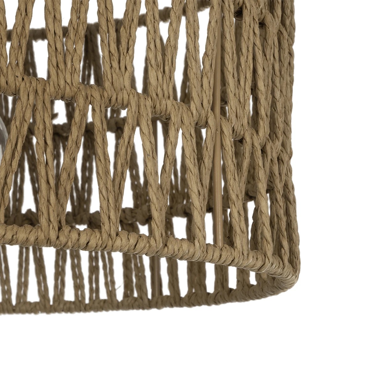 GLOBOSTAR® DARIO 204-0166 Boho Κρεμαστό Φωτιστικό Οροφής με Ντουί 1 x E27 AC 220-240V IP20 - Μπεζ - Μ30 x Π30 x Υ18cm - Image 8