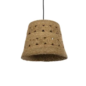 GLOBOSTAR® PANIER 204-0171 Boho Κρεμαστό Φωτιστικό Οροφής με Ντουί 1 x E27 AC 220-240V IP20 - Μπεζ - Μ32 x Π32 x Υ30cm