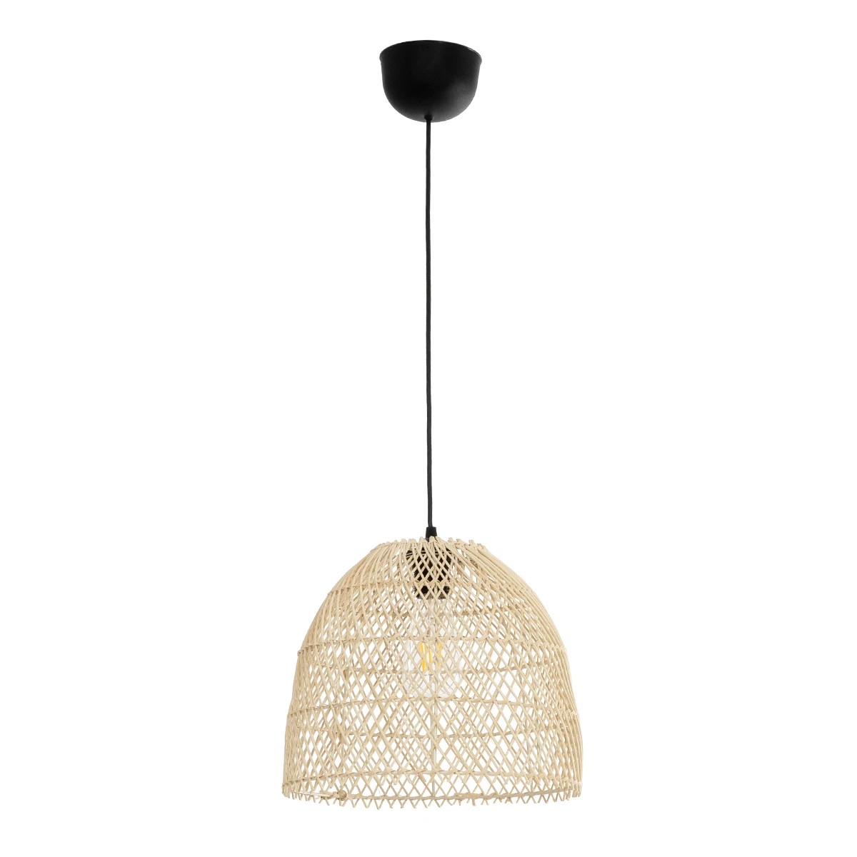 GLOBOSTAR® CESTINO 204-0178 Boho Κρεμαστό Φωτιστικό Οροφής Μονόφωτο 1 x E27 AC 220-240V IP20 Μπεζ - Μ30 x Π30 x Υ25cm - Image 3