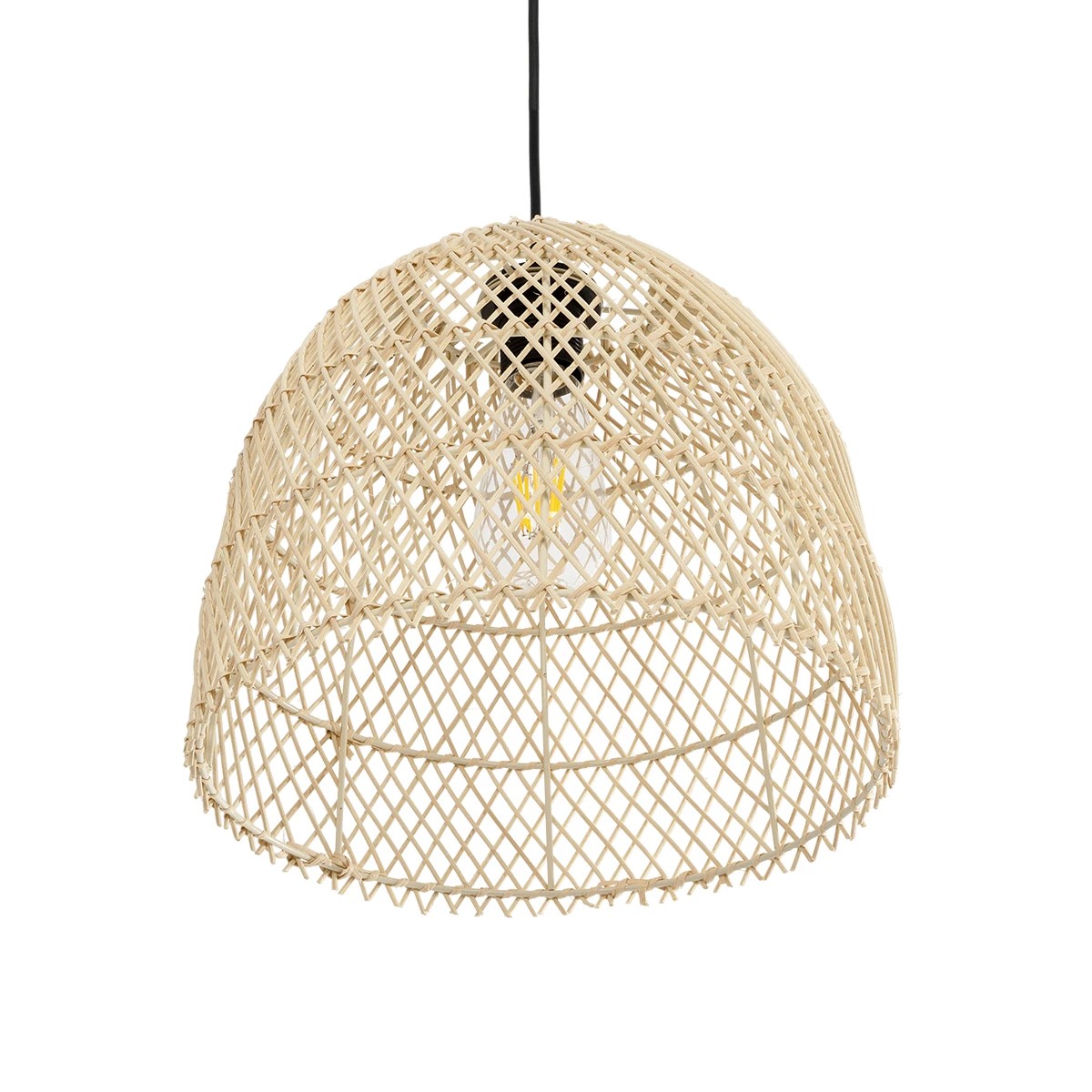 GLOBOSTAR® CESTINO 204-0178 Boho Κρεμαστό Φωτιστικό Οροφής Μονόφωτο 1 x E27 AC 220-240V IP20 Μπεζ - Μ30 x Π30 x Υ25cm - Image 5