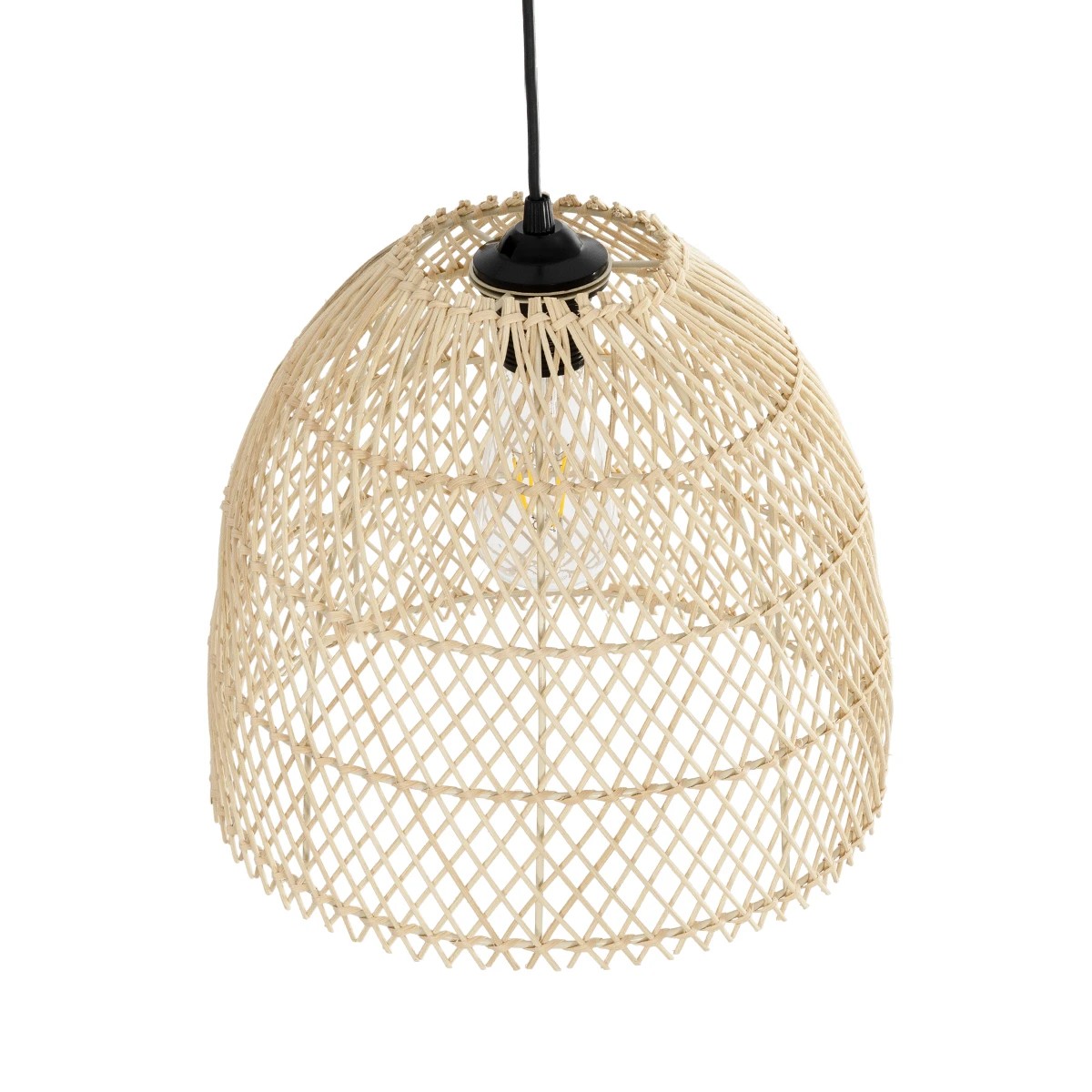 GLOBOSTAR® CESTINO 204-0178 Boho Κρεμαστό Φωτιστικό Οροφής Μονόφωτο 1 x E27 AC 220-240V IP20 Μπεζ - Μ30 x Π30 x Υ25cm - Image 6